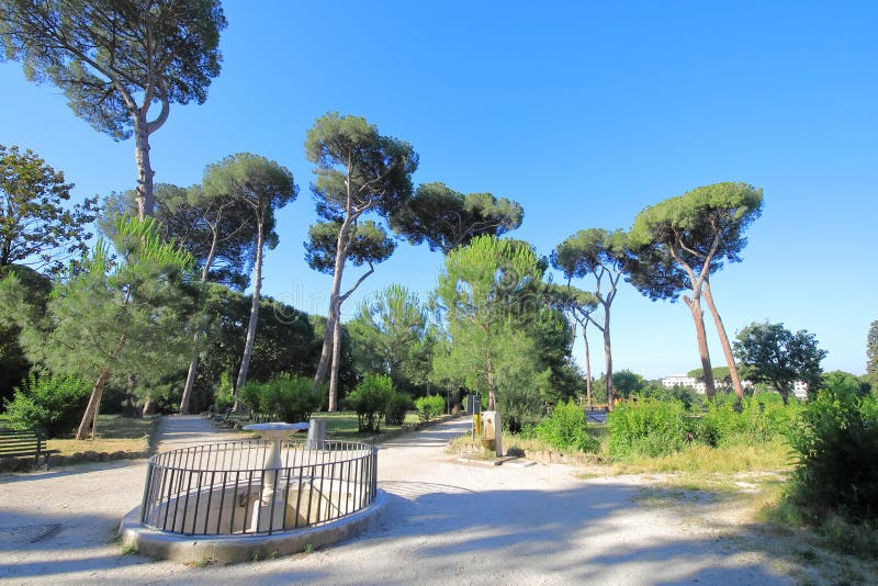 Monte Celio Hill Park Rome Italy Stock Image - Image of italy, bench ...