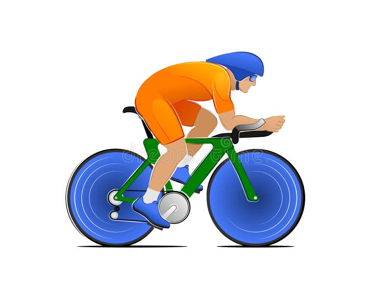 Monte En Bicicleta Competir Con Ilustración del Vector Ilustración de