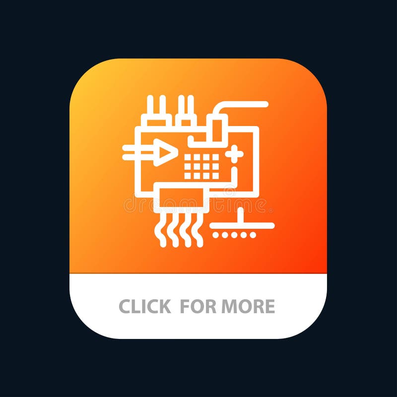 Monte, modifique para requisitos particulares, electrónica, ingeniería, botón móvil del App de las piezas Android y línea versión stock de ilustración Monte, modifique para requisitos particulares, electrónica, ingeniería, botón móvil del App de las piezas Android y línea versión stock de ilustración
