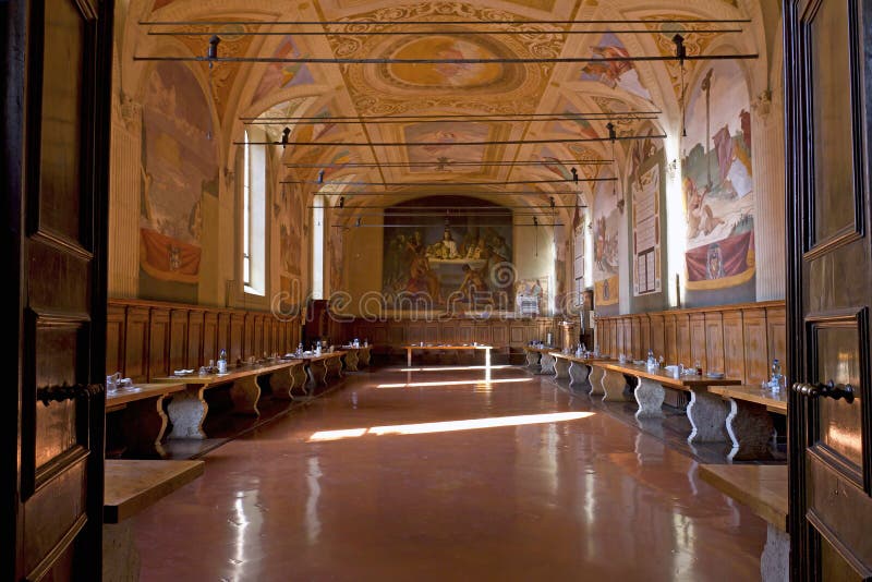 The Benedictine Monte Oliveto Abbey in Tuscany, Italy. The Benedictine Monte Oliveto Abbey in Tuscany, Italy