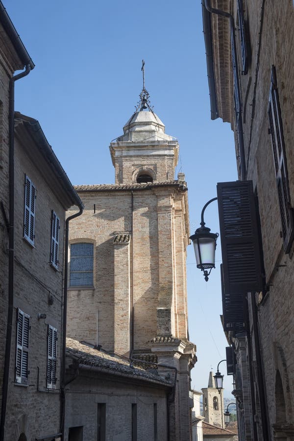 Monte San Giusto Marches, Italien Stockfoto Bild von gebäude