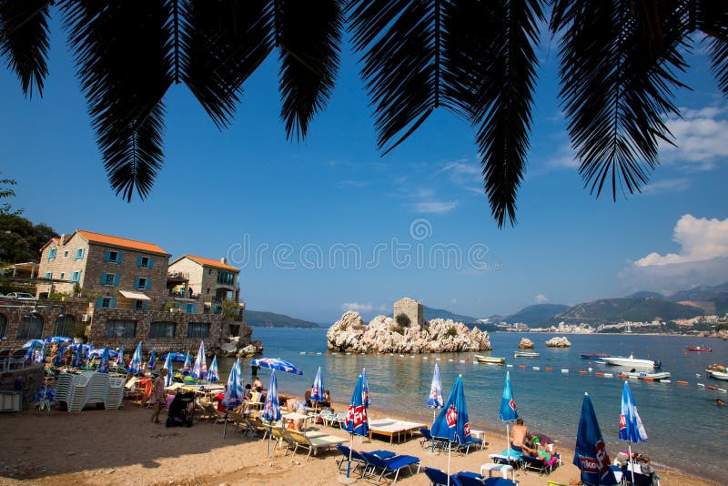 Montenegro Milocer plaża zdjęcie stock Montenegro Milocer plaża zdjęcie stock