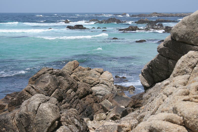 Monterey Pacific Ocean Shore stock photography