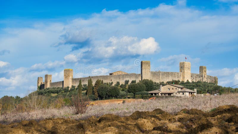 Monteriggioni The Castle. province of Siena Tuscany Italy royalty free stock photo Monteriggioni The Castle. province of Siena Tuscany Italy royalty free stock photo