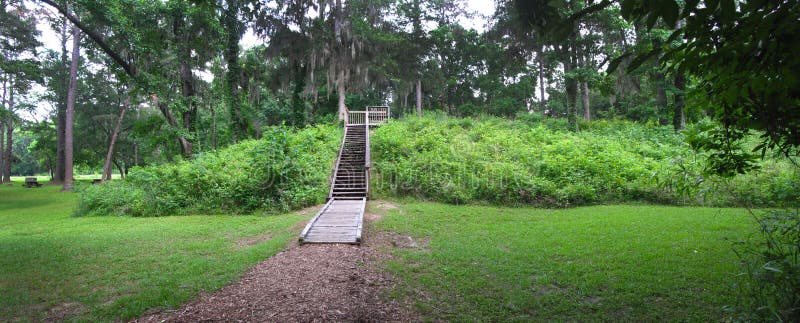 Lake Jackson Indian ceremonial complex consisted of mounds such as this one with the walkway going up to the top. The whole area is a State Archaeological Park where archaeolgist beleive the Inidans existed from 1200 - 1500 AD. The park is located at 3600 Indian Mounds Road, Tallahassee, Florida. Lake Jackson Indian ceremonial complex consisted of mounds such as this one with the walkway going up to the top. The whole area is a State Archaeological Park where archaeolgist beleive the Inidans existed from 1200 - 1500 AD. The park is located at 3600 Indian Mounds Road, Tallahassee, Florida.