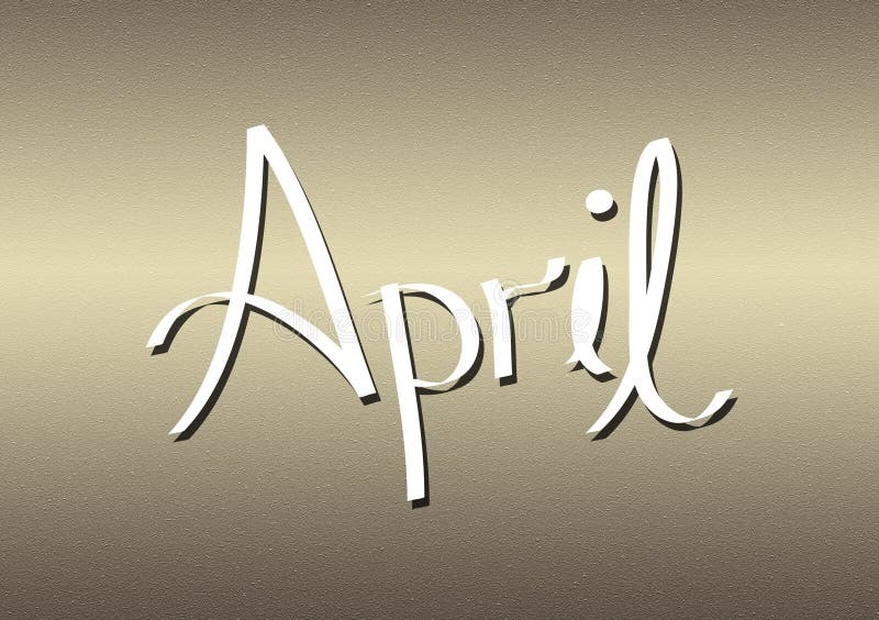 Month of April lettering on textured background royalty free illustration