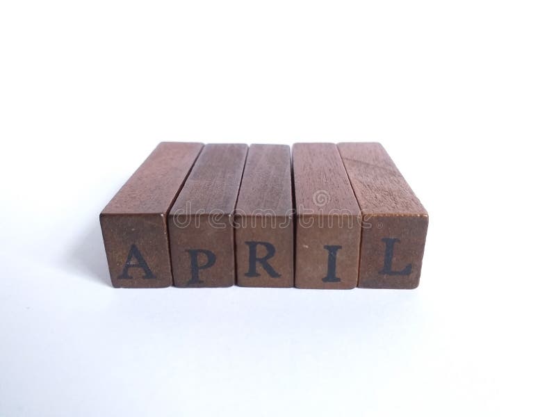 Calendar. April 25th. Wood Cube Calendar with Date of Month and