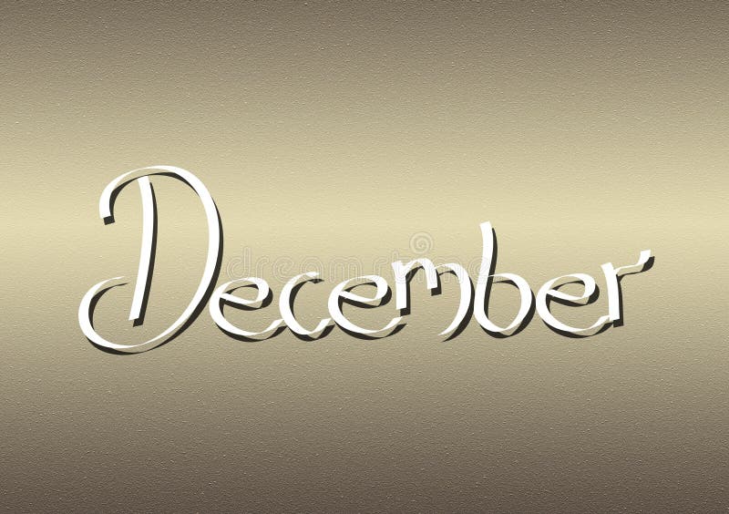 Month of December lettering on textured background vector illustration