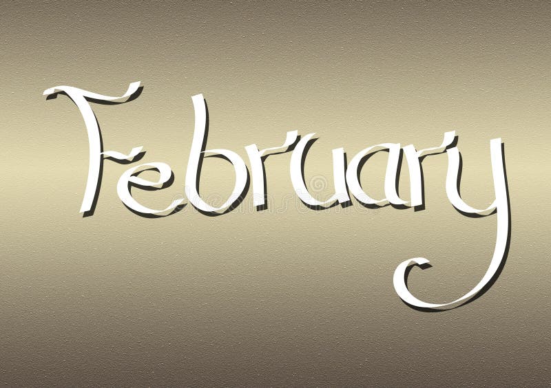 Month of February lettering on textured background vector illustration