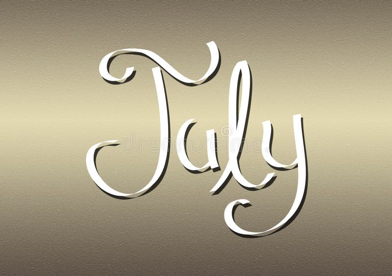 Month of July lettering on textured background royalty free illustration