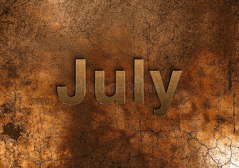 Month of July text type written on gravel royalty free illustration