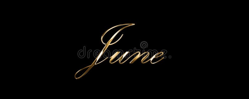 Month june golden text royalty free illustration