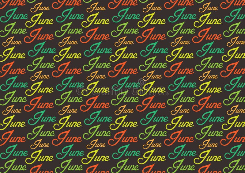 Month of June text pattern wallpaper vector illustration
