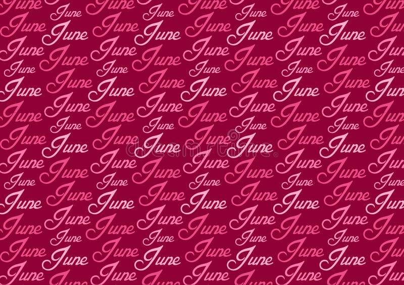 Month of June text pattern wallpaper stock illustration