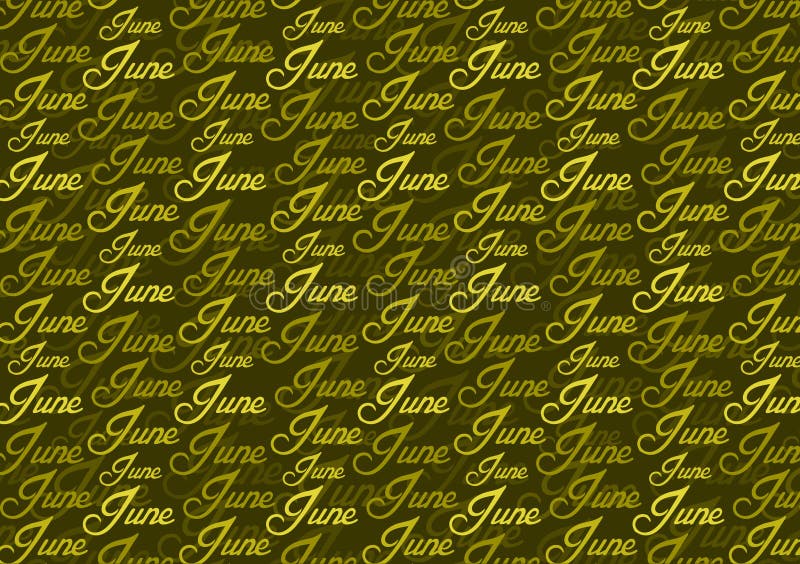 Month of June text pattern wallpaper stock illustration
