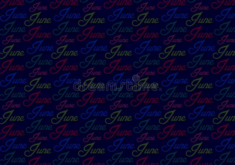 Month of June text pattern wallpaper vector illustration