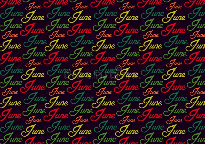 Month of June text pattern wallpaper for use as background with design layouts