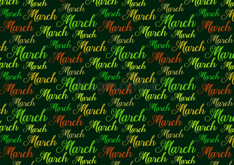 Month of March Text Pattern Wallpaper Stock Illustration - Illustration of  space, paper: 162075077