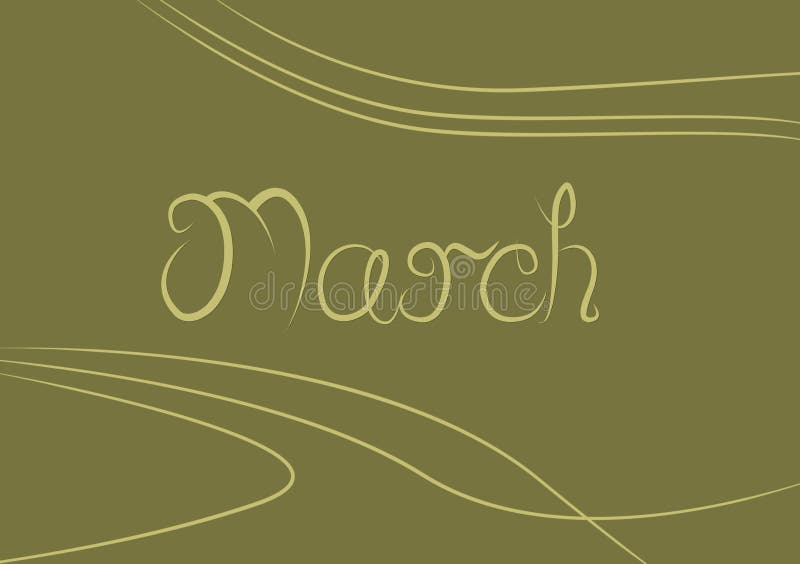 Month of March title header background wallpaper stock illustration