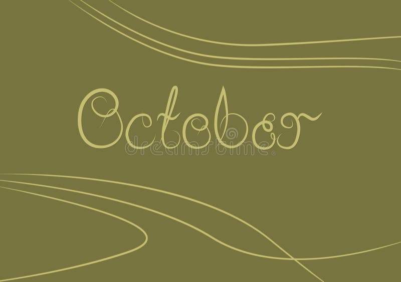 Month of October title header background wallpaper stock illustration
