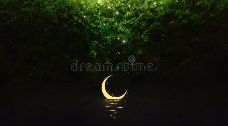 Month with stars on the background royalty free illustration