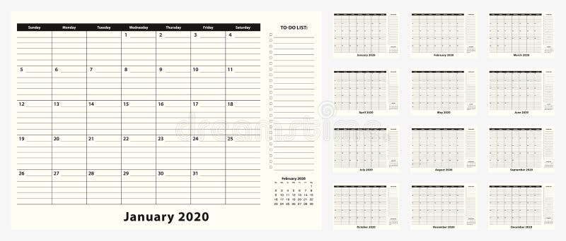 Monthly Business Desk Pad Calendar For Year 2020 12 Month Stock