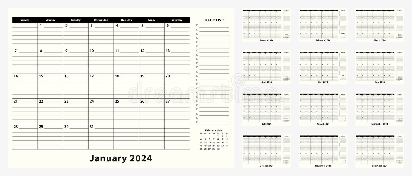 12 Month Calendar 2024 Stock Illustrations 1,490 12 Month Calendar