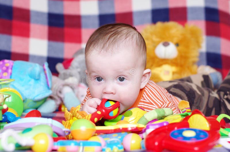 5 Months Baby With Toys Royalty Free Stock Images Image 36591109