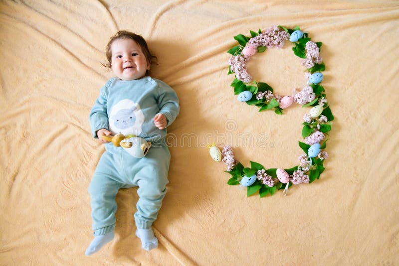 Baby Photoshoot Happy Months Baby Boy Portrait Of A Happy Nine