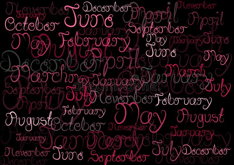 Months words title header background wallpaper stock illustration