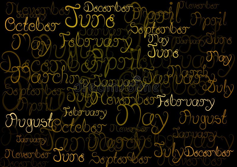 Months words title header background wallpaper stock illustration
