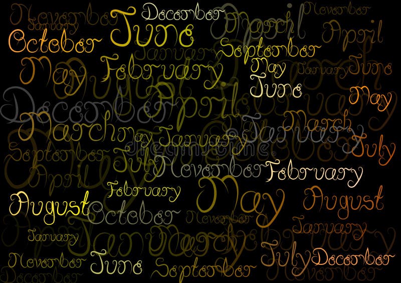 Months words title header background wallpaper stock illustration