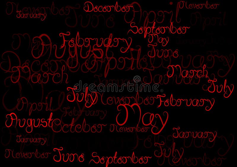 Months words title header background wallpaper royalty free illustration