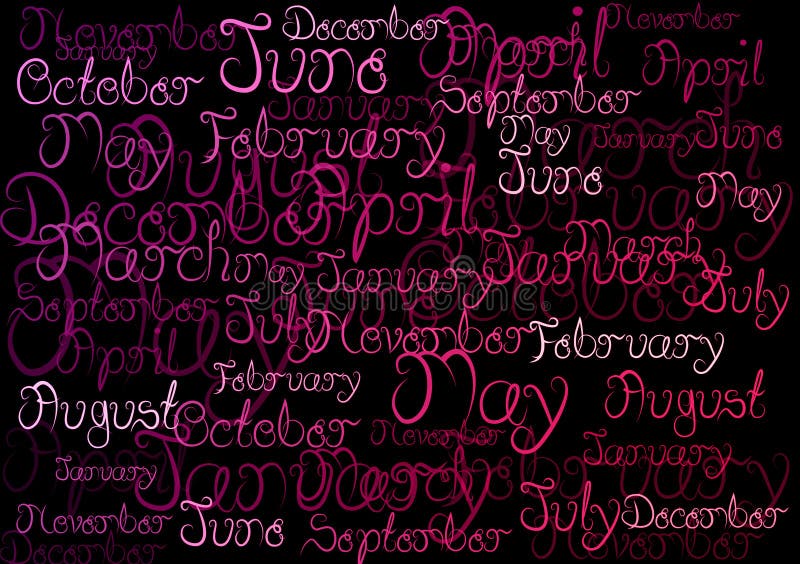 Months words title header background wallpaper royalty free illustration