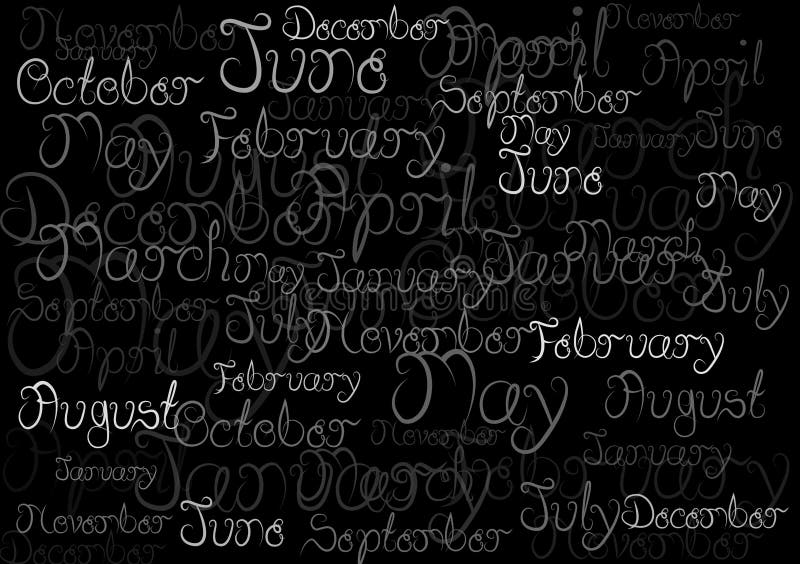 Months words title header background wallpaper royalty free illustration