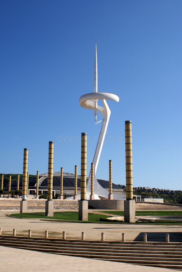 Montjuic Communications Tower in Barcelona Editorial Photography ...