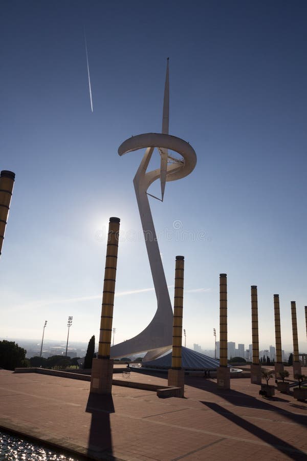 Montjuic Communications Tower at Barcelona Olympic Park Editorial Photo ...