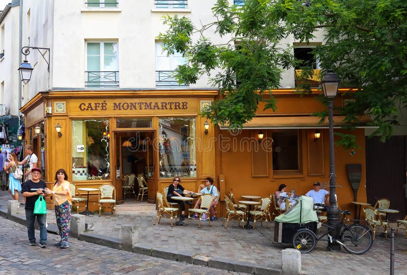 The Montmartre is French traditional cafe located in Montmartre, Paris, France. stock image The Montmartre is French traditional cafe located in Montmartre, Paris, France. stock image