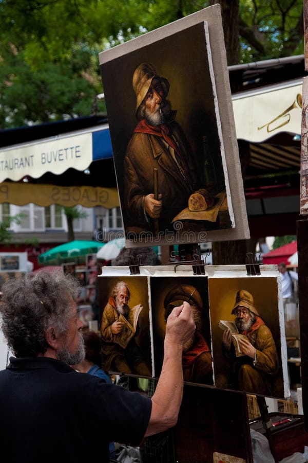 montmartremålare paris royaltyfri fotografi montmartremålare paris royaltyfri fotografi