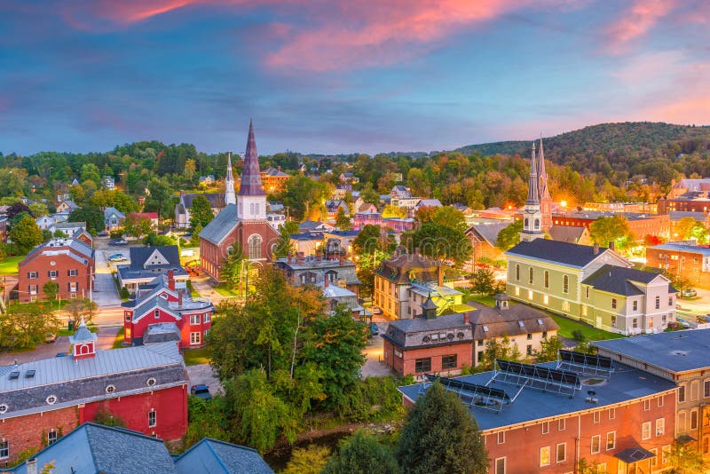 Montpelier Vermont Usa Town Skyline Stock Image Image Of Historical