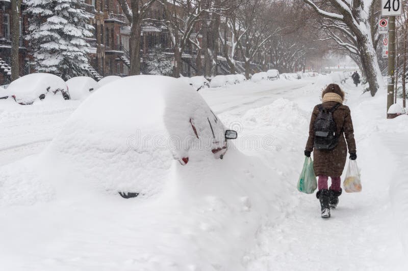 Montreal snowstorm in January 2018 royalty free stock photography Montreal snowstorm in January 2018 royalty free stock photography