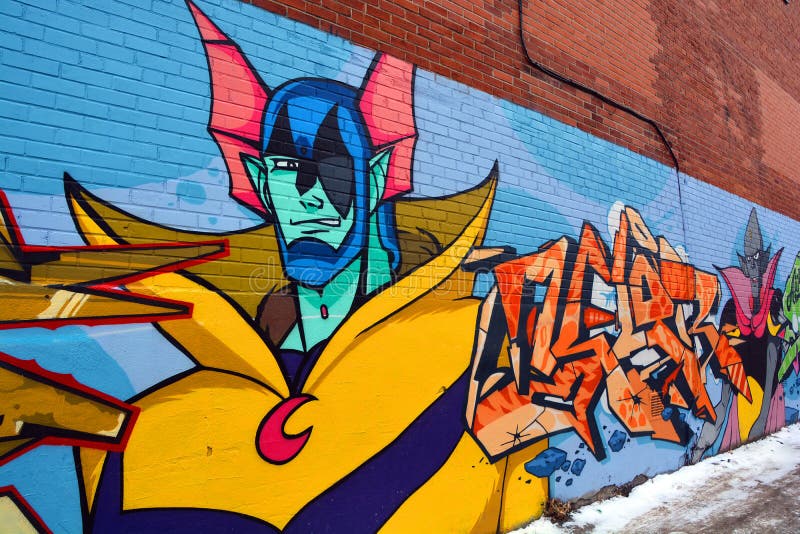 Street art Montreal superhero