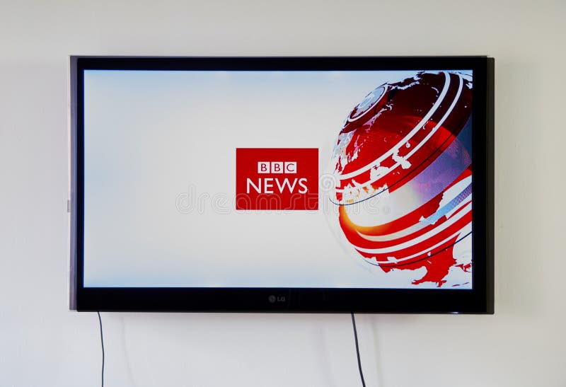 MONTREAL, CANADA - NOVEMBER 15, 2017: BBC News logo and app on LG TV. BBC News is an operational business division of the British Broadcasting Corporation.