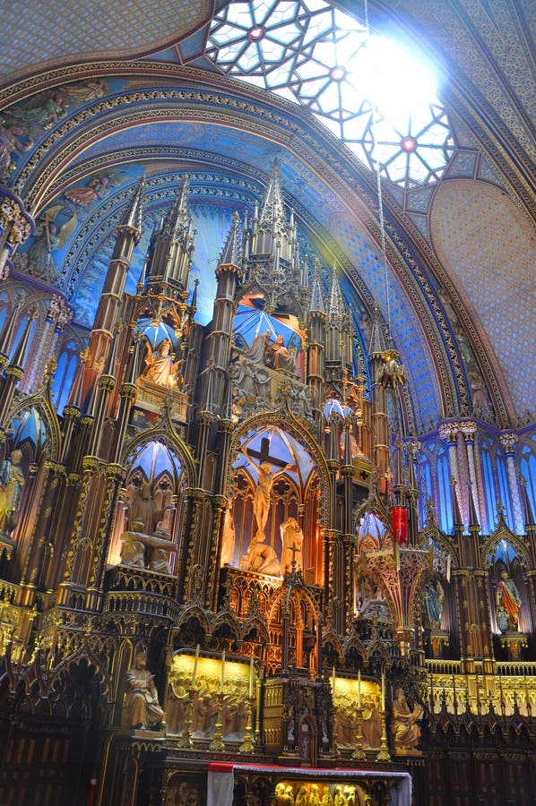 Montreal Notre-Dame Basilica royalty free stock photo Montreal Notre-Dame Basilica royalty free stock photo