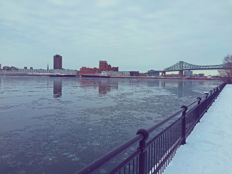 Montreal river editorial stock photo. Image of bridge 50430868