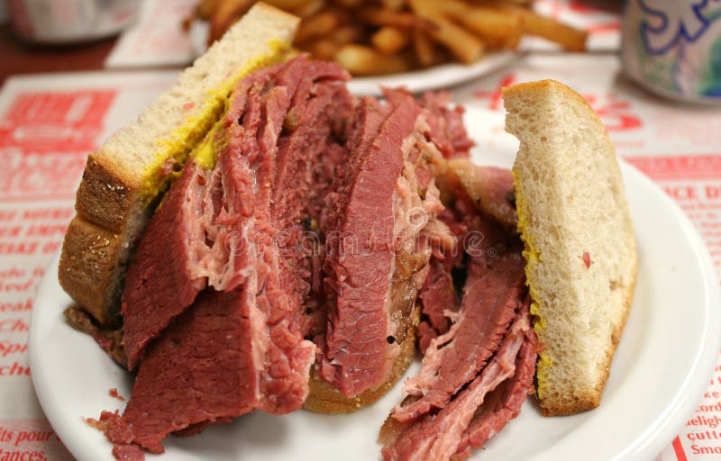 Montreal Smoked meat: Hebrew Delicatessen. It is a emblematic city's cuisine. Kosher stock images, royalty-free photos and pictures