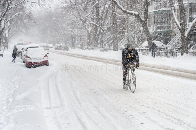 montreal zamieć Śnieżny Jechać na rowerze
