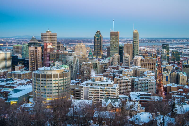 Montreal śródmieście w zimie