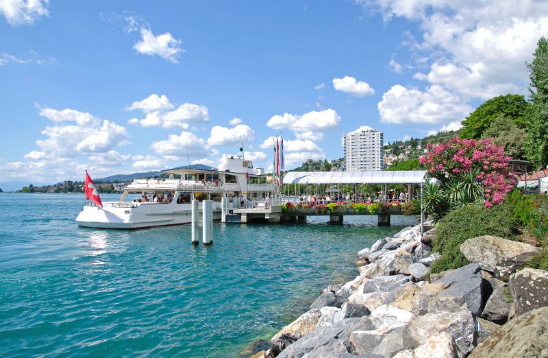 The Promenade of Montreux on Lake Geneva,Switzerland. The Promenade of Montreux on Lake Geneva,Switzerland