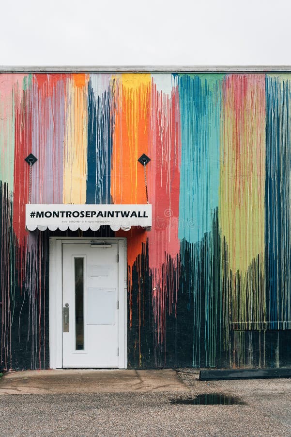 Montrose Paint Wall, En Houston, Tejas Imagen de archivo editorial